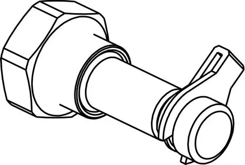 Messnippel mit Anschluss für TA-Scope, designed von IMI Hydronic Engineering, zeigt einen gewindeartigen Teil mit einer Bedieneinheit.